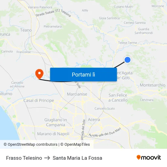 Frasso Telesino to Santa Maria La Fossa map