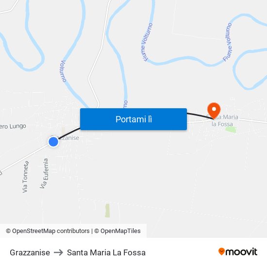 Grazzanise to Santa Maria La Fossa map