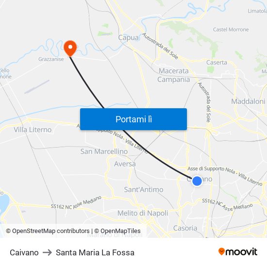 Caivano to Santa Maria La Fossa map