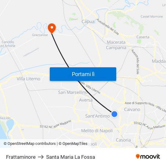 Frattaminore to Santa Maria La Fossa map