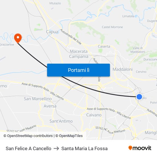 San Felice A Cancello to Santa Maria La Fossa map