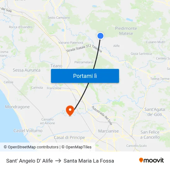 Sant' Angelo D' Alife to Santa Maria La Fossa map