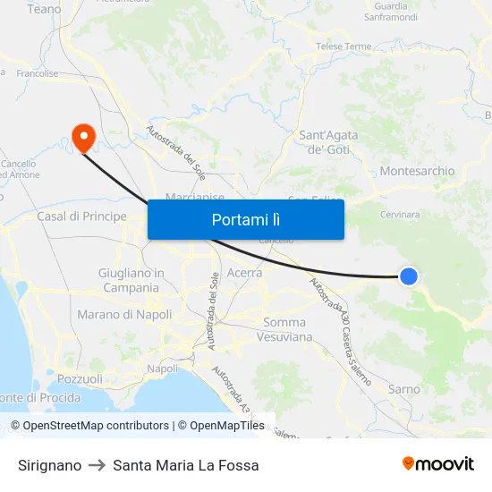 Sirignano to Santa Maria La Fossa map