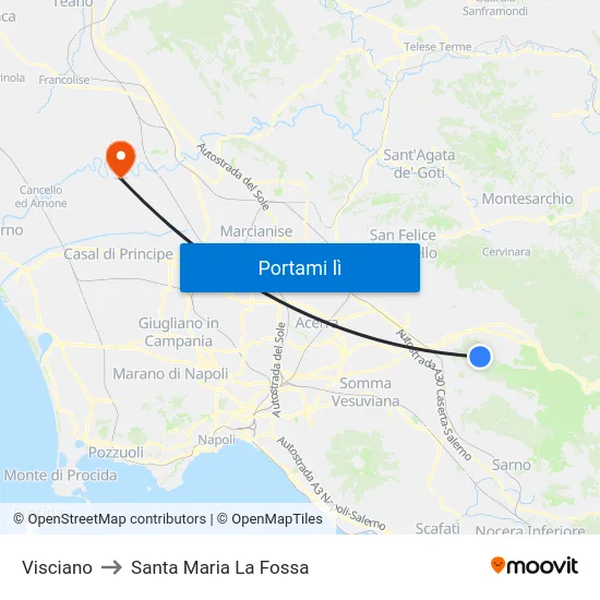 Visciano to Santa Maria La Fossa map