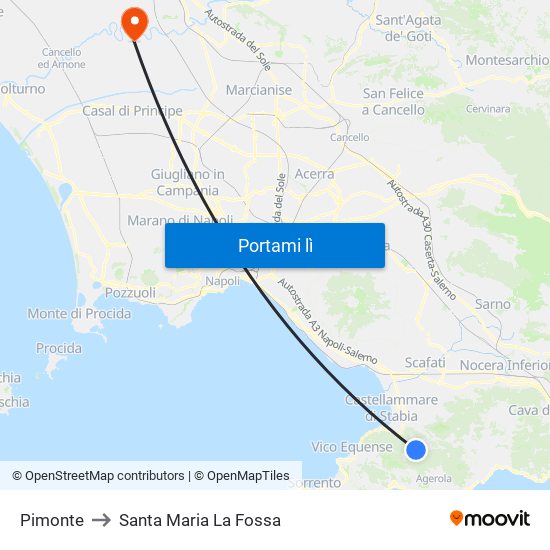 Pimonte to Santa Maria La Fossa map