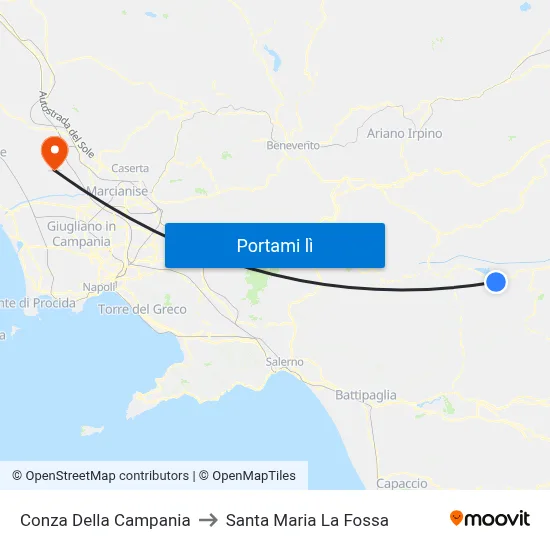 Conza Della Campania to Santa Maria La Fossa map