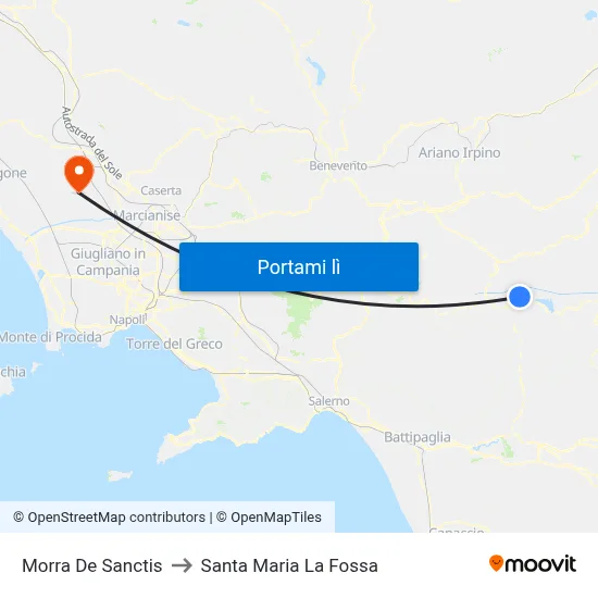 Morra De Sanctis to Santa Maria La Fossa map