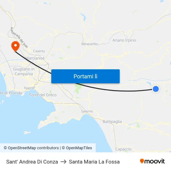 Sant' Andrea Di Conza to Santa Maria La Fossa map
