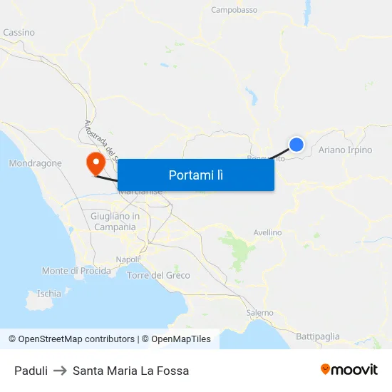 Paduli to Santa Maria La Fossa map