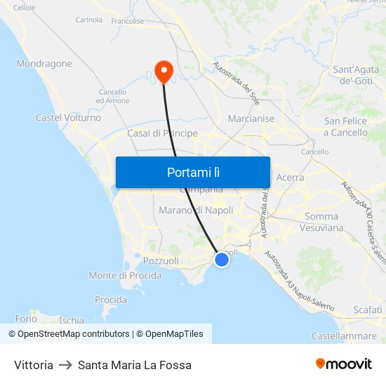 Vittoria to Santa Maria La Fossa map