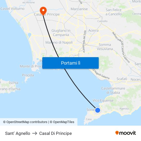 Sant' Agnello to Casal Di Principe map
