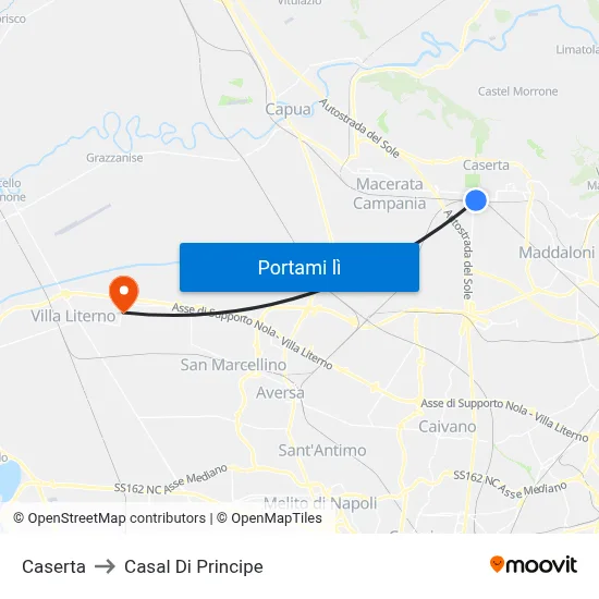 Caserta to Casal Di Principe map