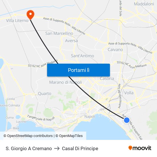 S. Giorgio A Cremano to Casal Di Principe map