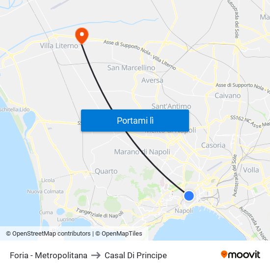Foria - Metropolitana to Casal Di Principe map