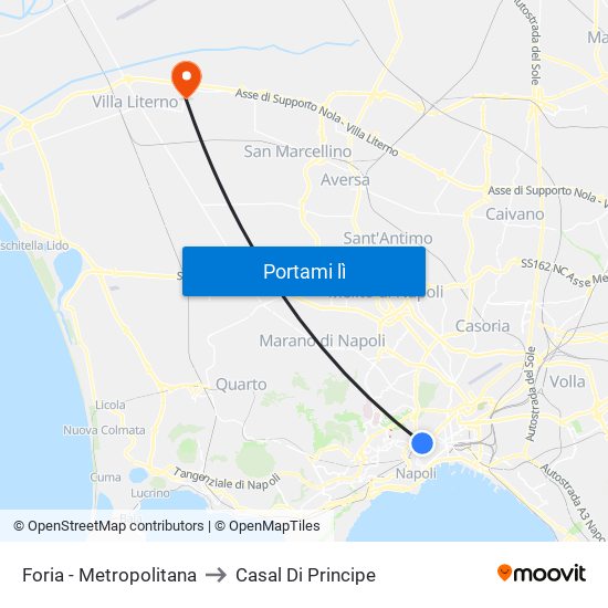 Foria - Metropolitana to Casal Di Principe map