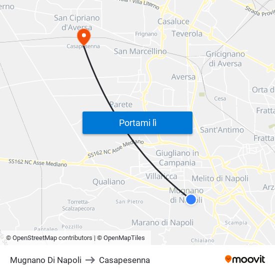 Mugnano Di Napoli to Casapesenna map