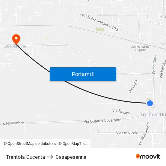 Trentola-Ducenta to Casapesenna map