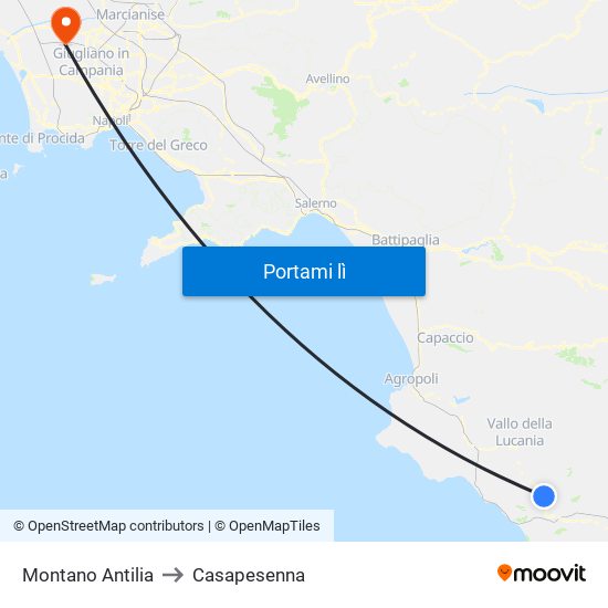 Montano Antilia to Casapesenna map