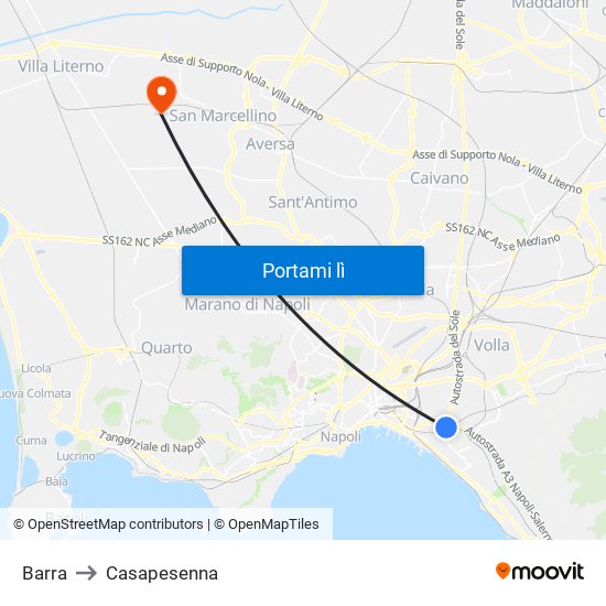 Barra to Casapesenna map