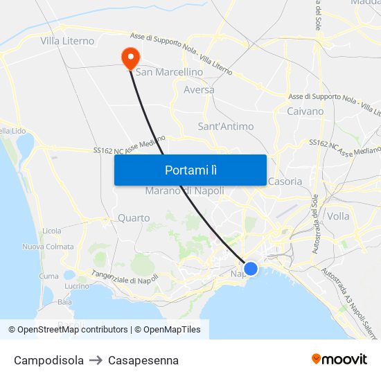 Campodisola to Casapesenna map