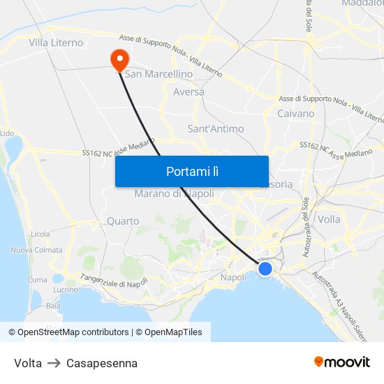 Volta to Casapesenna map