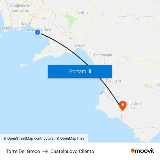 Torre Del Greco to Castelnuovo Cilento map