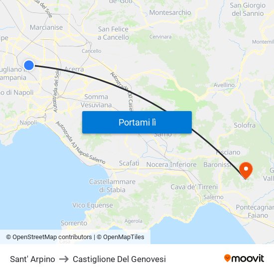 Sant' Arpino to Castiglione Del Genovesi map