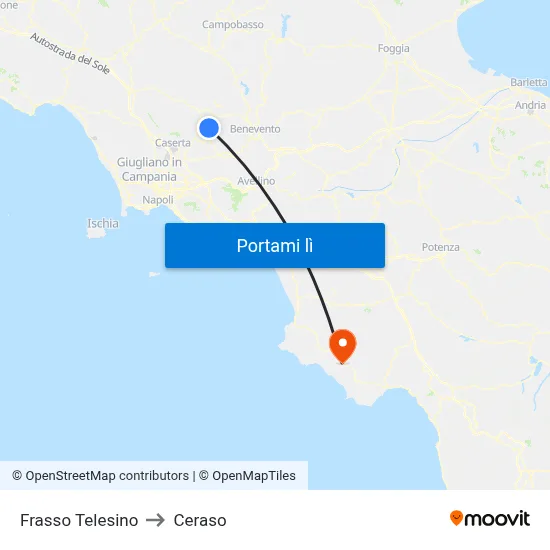 Frasso Telesino to Ceraso map
