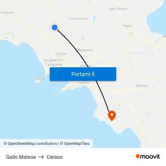 Gallo Matese to Ceraso map