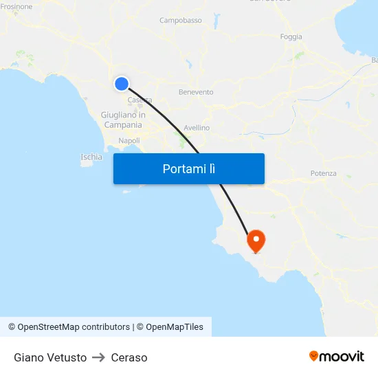 Giano Vetusto to Ceraso map