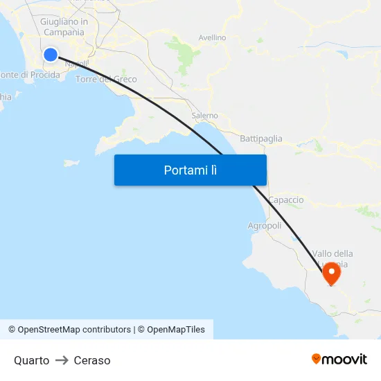 Quarto to Ceraso map