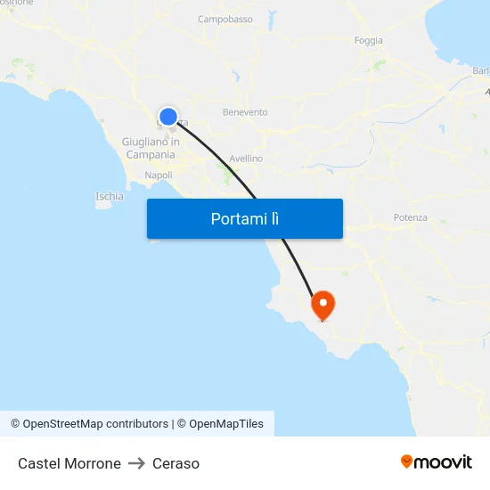 Castel Morrone to Ceraso map