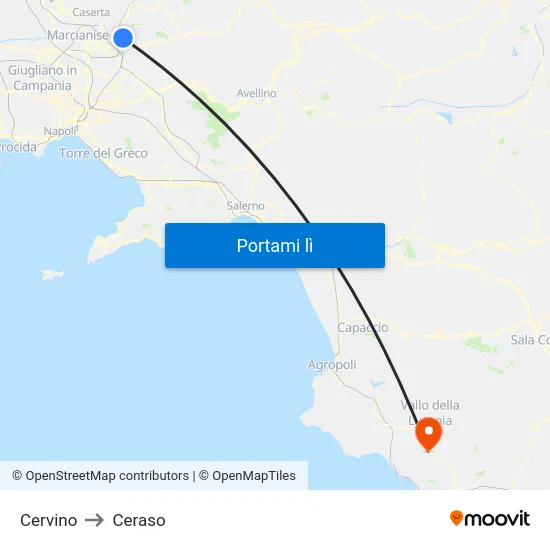 Cervino to Ceraso map