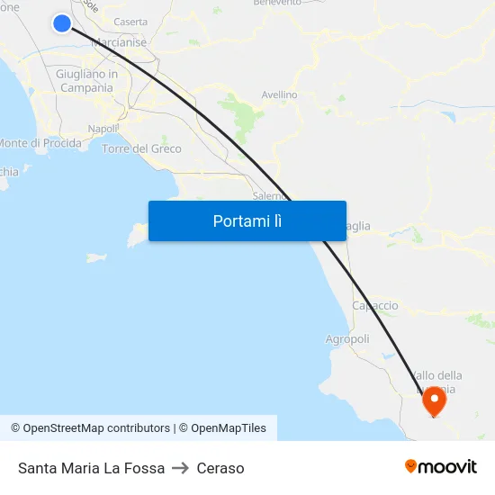 Santa Maria La Fossa to Ceraso map