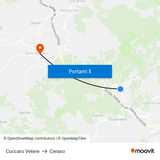 Cuccaro Vetere to Ceraso map