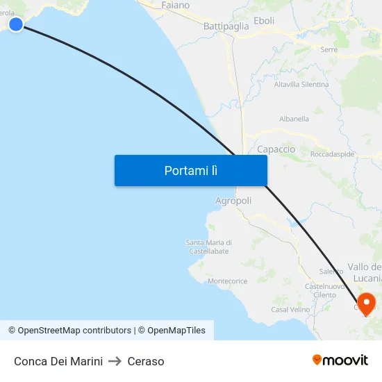 Conca Dei Marini to Ceraso map