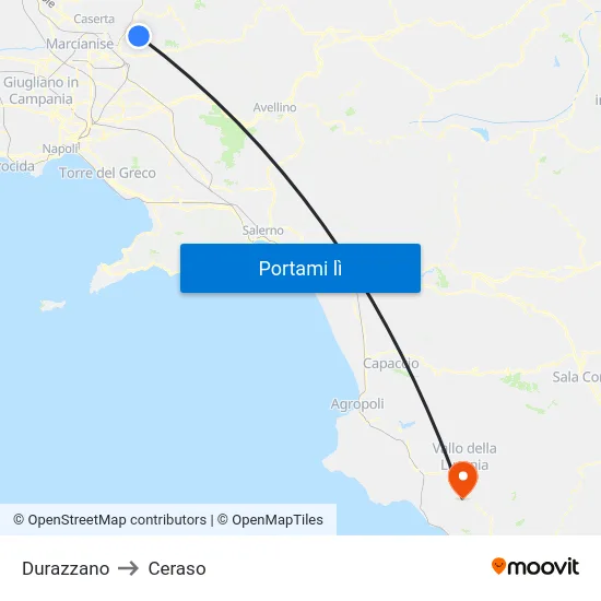 Durazzano to Ceraso map