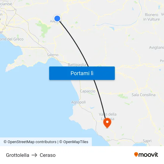 Grottolella to Ceraso map