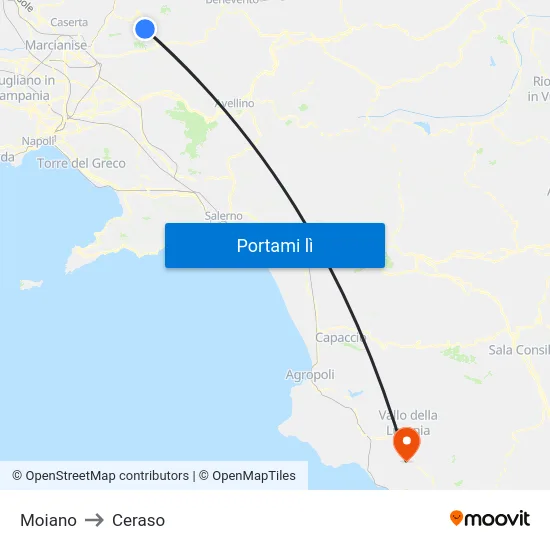 Moiano to Ceraso map