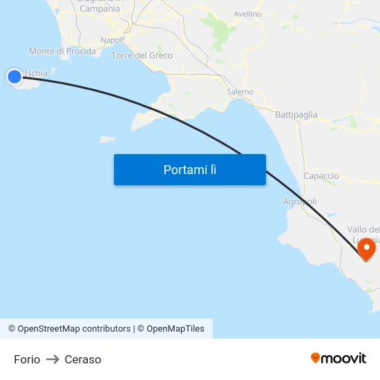 Forio to Ceraso map
