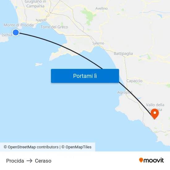 Procida to Ceraso map