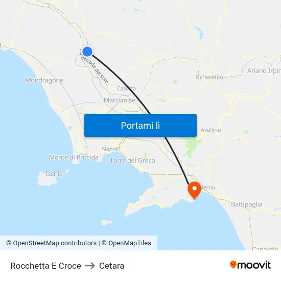 Rocchetta E Croce to Cetara map
