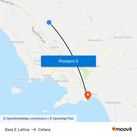 Baia E Latina to Cetara map
