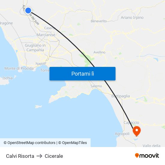 Calvi Risorta to Cicerale map