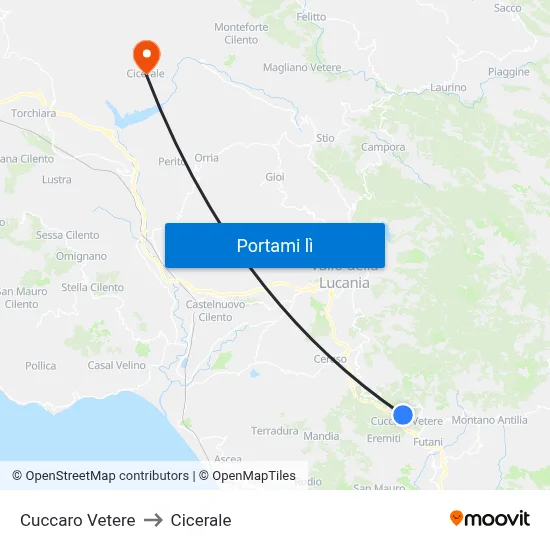 Cuccaro Vetere to Cicerale map