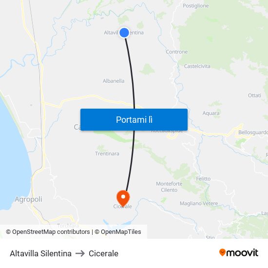 Altavilla Silentina to Cicerale map