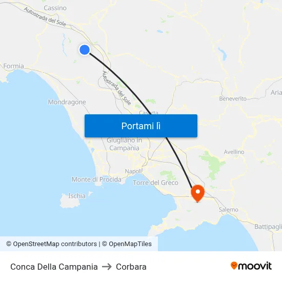 Conca Della Campania to Corbara map