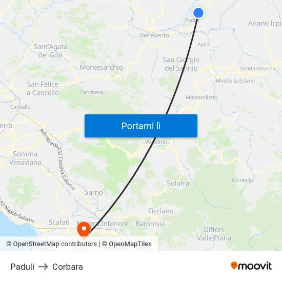 Paduli to Corbara map