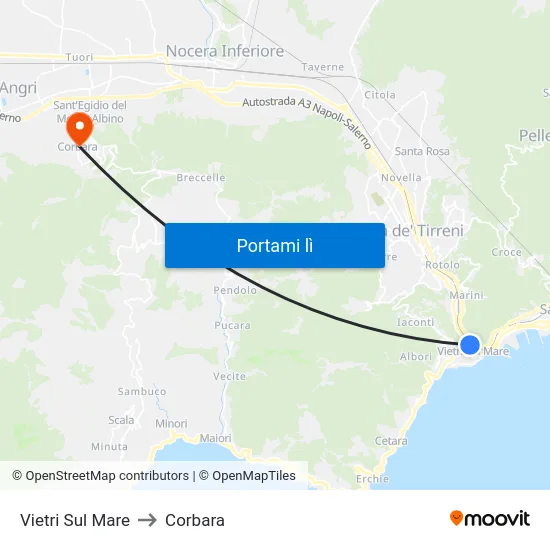 Vietri Sul Mare to Corbara map