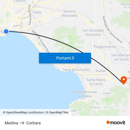 Medina to Corbara map